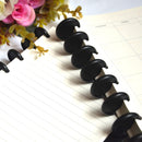 12pcs 18/24/28/32/38mm Plastic Binding Disc Black Plastic Ring Buckle Disc Buckle Mushroom Hole Button Loose-leaf Notebook Round