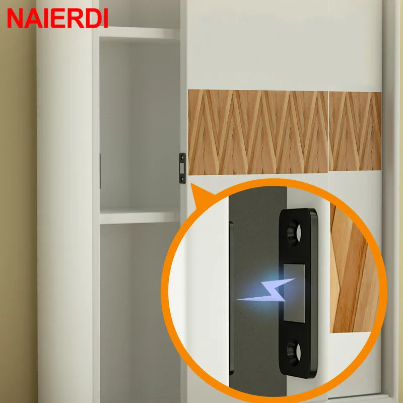 NAIERDI 2pcs/Set Magnet Door Stops Hidden Door Closer Magnetic Cabinet Catches With Screw For Closet Cupboard Furniture Hardware