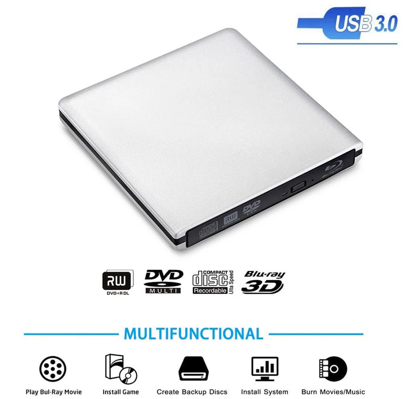 External USB3.0  Blu-Ray Burner Writer Optical DVD Drive BD-RE 3D Blu-Ray Reader  for Windows/MAC OS