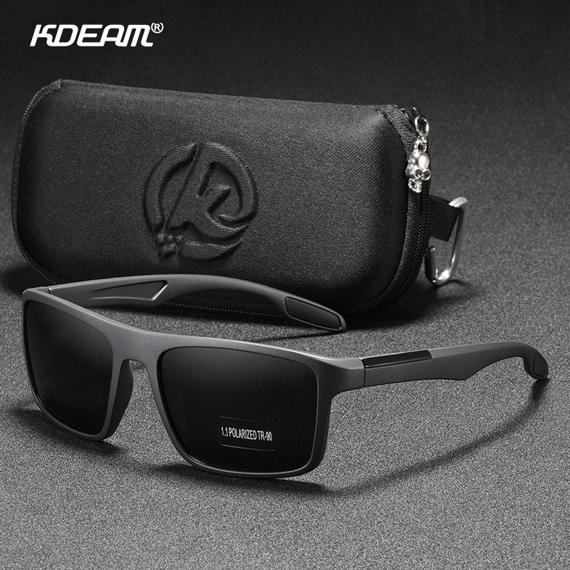 KDEAM Rectangular Ultra Light TR90 Sunglasses Men Polarized TAC 1.1mm Thickness Lens Driving Sun Glasses Women Sports Cat.3