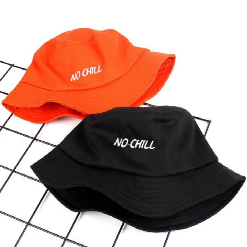 NO CHILL Bucket Hat Hip Hop Cotton Fisherman Hat Outdoor Sports Summer Men Hat Bob Hiking Fishing Cap Male Panama dropship