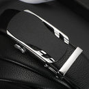 CEXIKA Men Automatic Buckle Belt Custom Engraved Name Logo Genuine Leather Waist Belts for Jeans Father's Day Personalized Gift