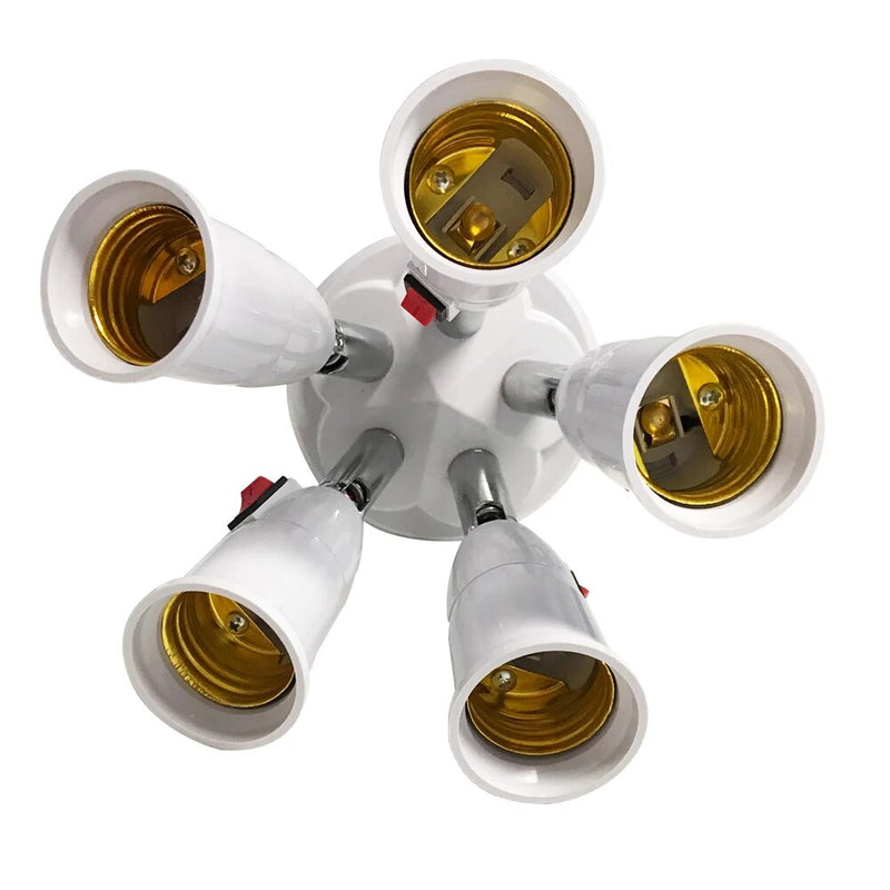 E27 Splitter 3/4/5 Heads Lamp Base Adjustable LED Light Bulb Holder Adapter Converter Socket High Quality Lamp holder
