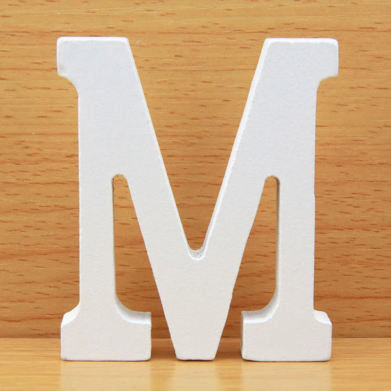 8 CM Letras Decorativas Grandes White Wooden Letters Home Decor Wedding Decoration DIY Personalised Name Design Free Standing