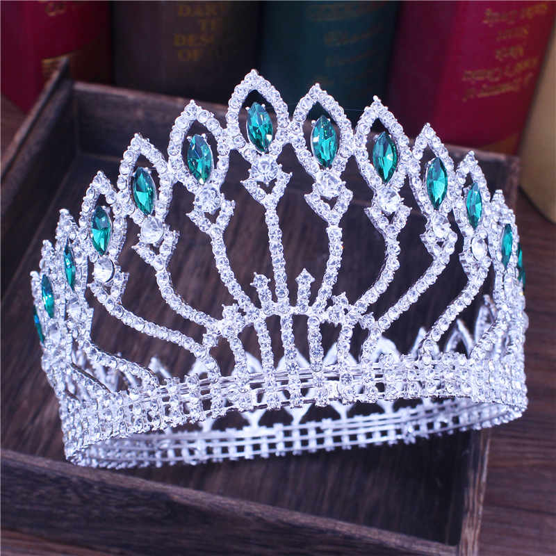 Crystal Queen Wedding Tiara Crown Bridal Pageant Hair Ornaments Baroque Diadem Headpiece Women Bride Head Jewelry Accessories