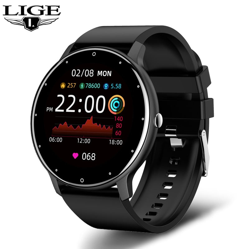 LIGE 2022 Smart watch Ladies Full touch Screen Sports Fitness watch IP67 waterproof Bluetooth For Android iOS Smart watch Female