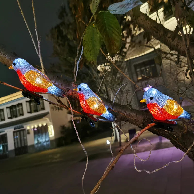 2.5m Acrylic Bird LED Solar String Lights Outdoor Waterproof Christmas Tree Decoration Light for Garden Patio Holiday Lights