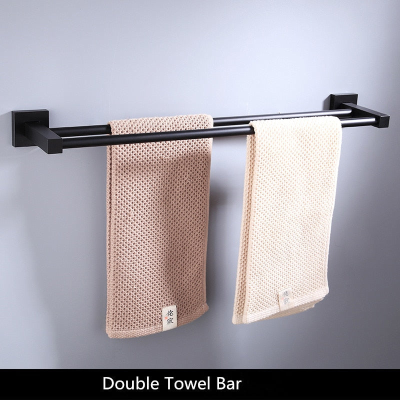 Bathroom Accessories Towel Rail Paper Holder,Towel Bar,Toilet Brush Holder,towel rack Black bathroom Hardware set Aluminum