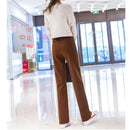 Woolen Pants Women Winter Warm Casual Lady Straight Pants High Waist Plus Size S~3XL Wide Leg Female Pantalon Woman Trousers