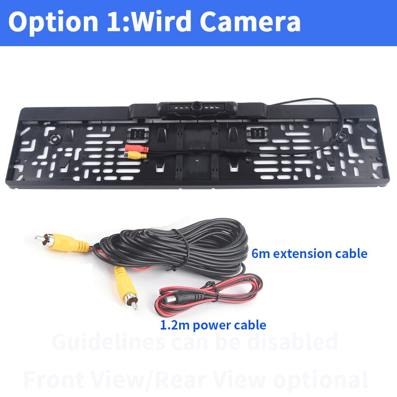 New Arrival!Dynamic Trajectory European License Plate Frame Rear View Camera System With Night Vision IR Lights