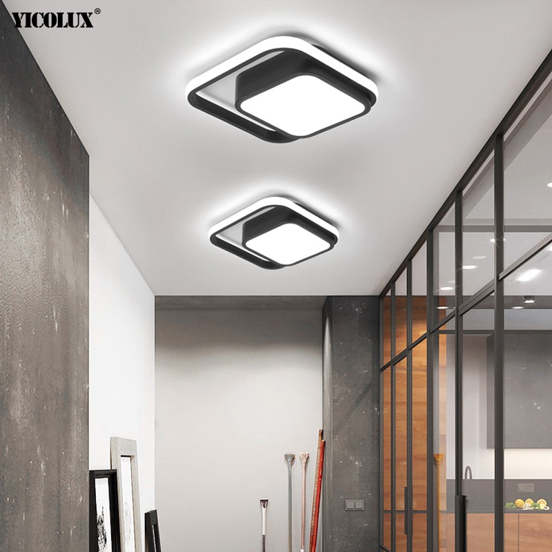 Modern Led Ceiling Lights For Hallway Balcony Living Room White  Black Gold AC85-265V  Iron Quality Lamp Body Dimmable Lamp