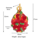 3D Fruit Strawberry Grape Mango Pineapple Water Melon Cherry Banana Charm Pendant , Jewelry Necklace Bracelet Making Supply M15