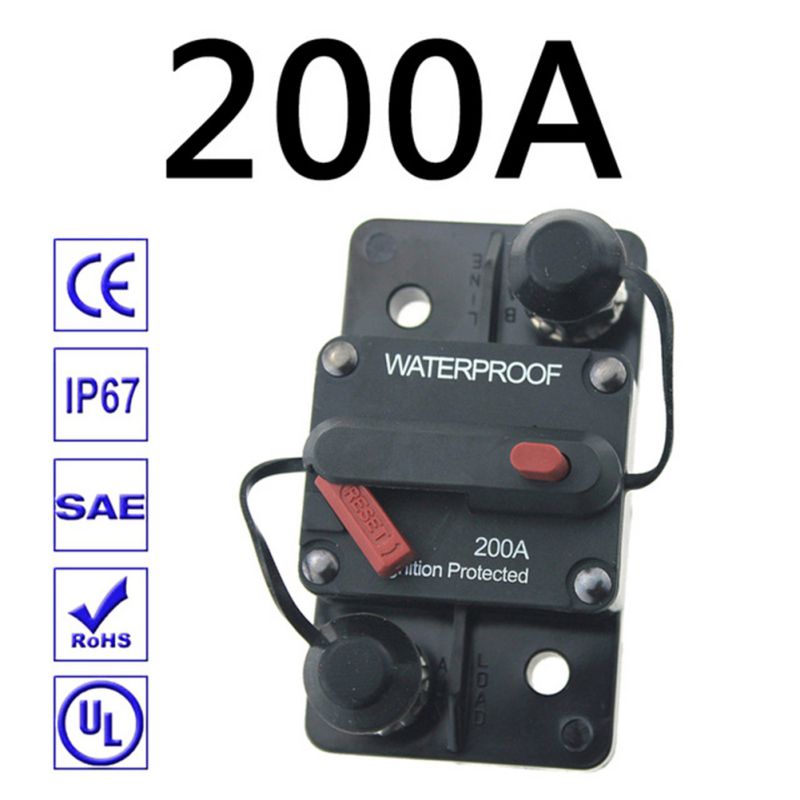 30A 40A 50A 60A 70A 80A 100A 120A 150A 200A 250A 300A AMP Circuit Breaker Fuse Reset 12-48V DC Car Boat Auto Waterproof