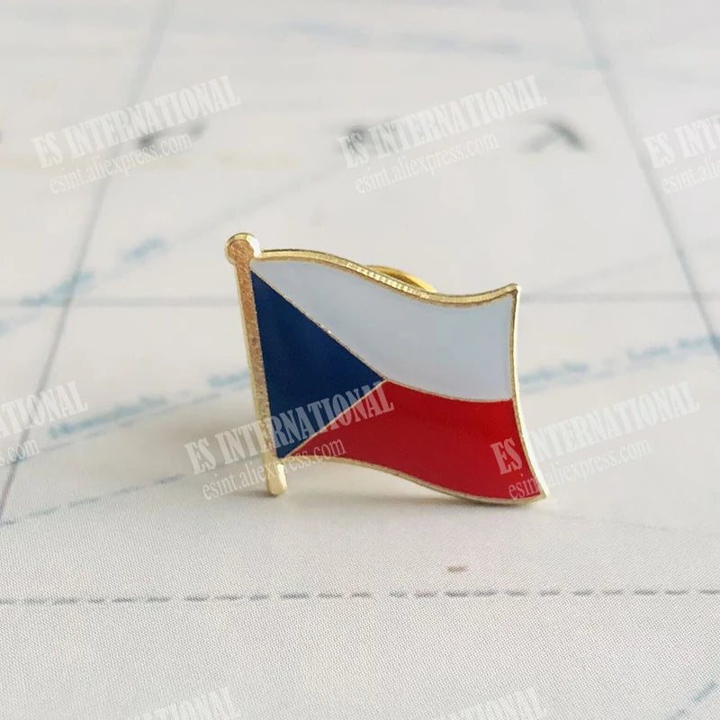 CZECH REPUBLIC National Flag Badges Armband Embroidery Patches Shield And Square Shape   Lapel Pin One Set Cloth Accessories