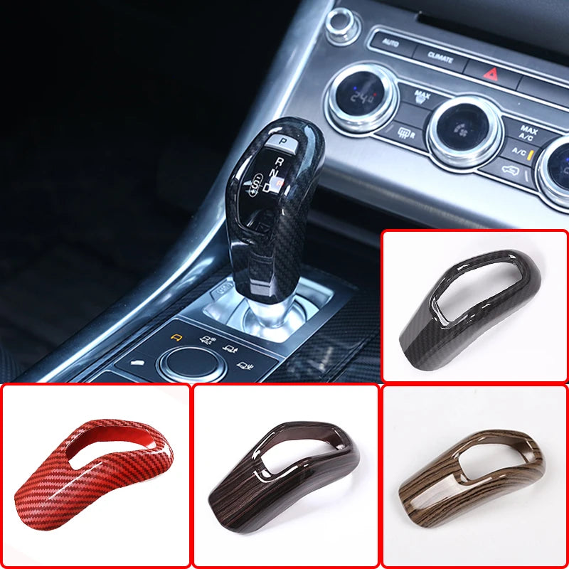 ABS Carbon Fiber Style Car Gear Shift Head Knob Cover Trim For Land Rover Range Rover Sport 2014-2019 Car Styling Accessories
