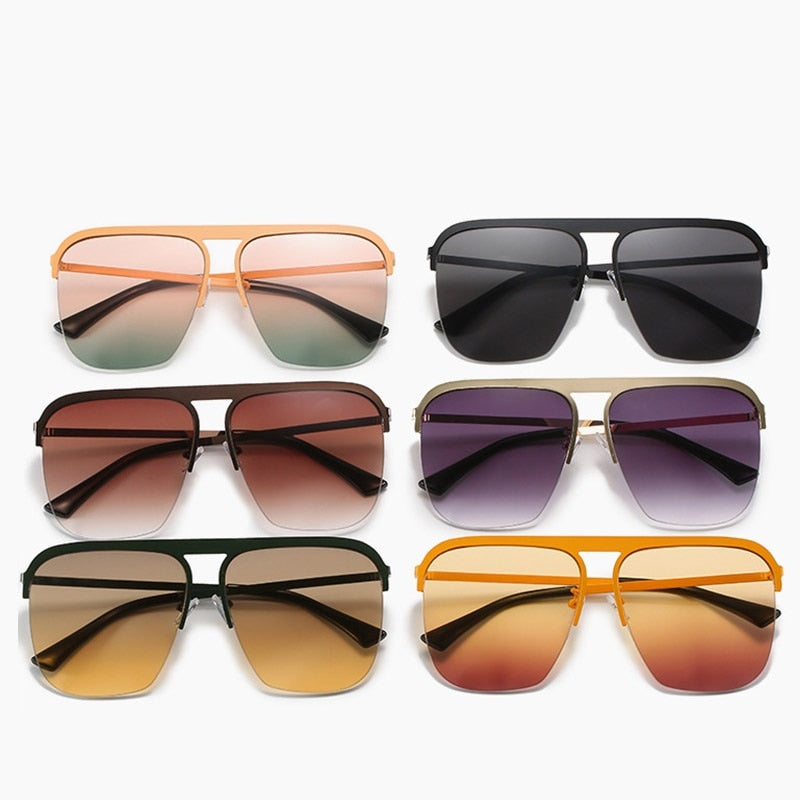 Luxury Women Square Sunglasses Oversized Original Brand Design Sun Glasses Female Men Fashion Travel Beach Shades Eyewear UV400