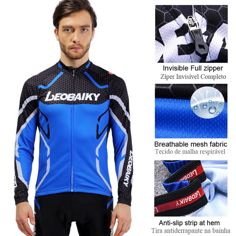 High Quality Pro Bicycle Jersey Long Sleeves Set Men Bike Clothing Mtb Cycle Wear 3D Padded Breathable Sportswear Complete Kits