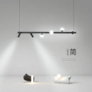 Modern Simple LED Pendant Light Black / White Dining Room Island Long Hanging Lamp Restaurant Bar Nordic Designer Art Luminaires