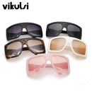 Celebrity Large Shield Square Sunglasses Women Brand Oversized Sun Glasses Men Vintage Beige Shades Lady Windshield Oculos UV400