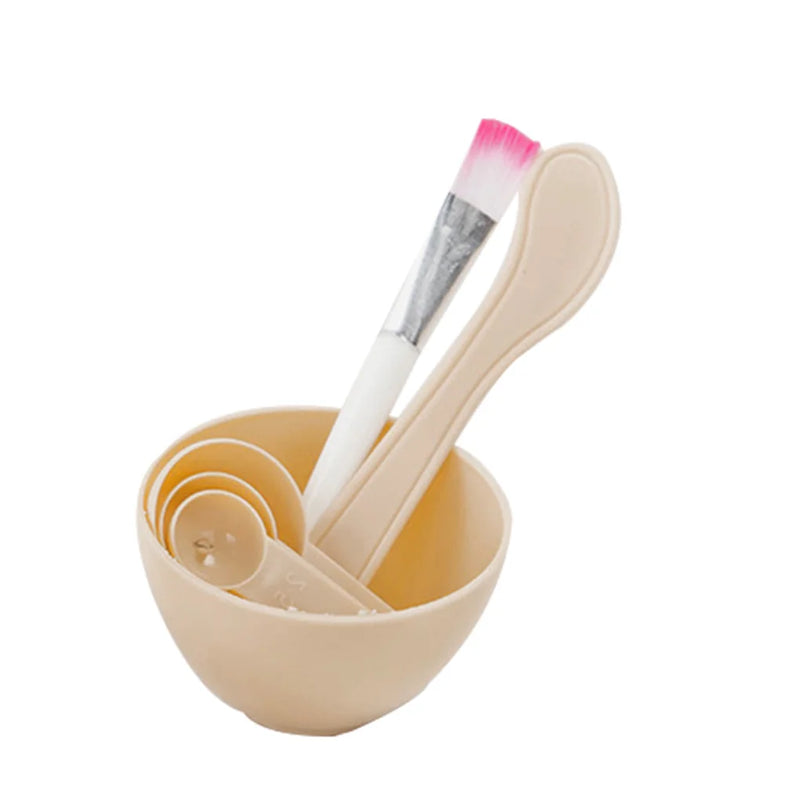 4pcs Facial Brush Mask Bowl Spoon Set Mask Brush Bar DIY Beauty Tools Mixing Tools Skin Care Makeup Supplies