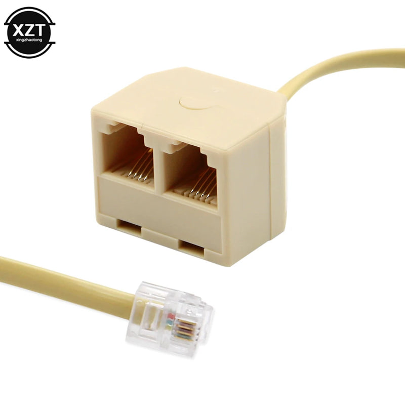 WSFS Hot 2 ports 6P4C RJ11 Dual Female to Male Telephone Cable Splitter Adapter