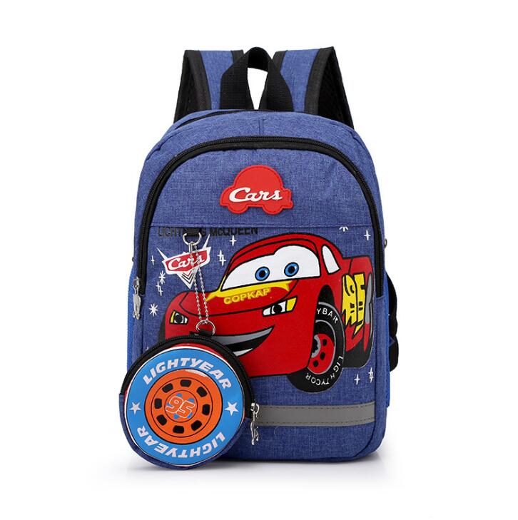 Disney 2020 new kindergarten lovely backpack+purse coin boy bag 95 car children boy bag for school