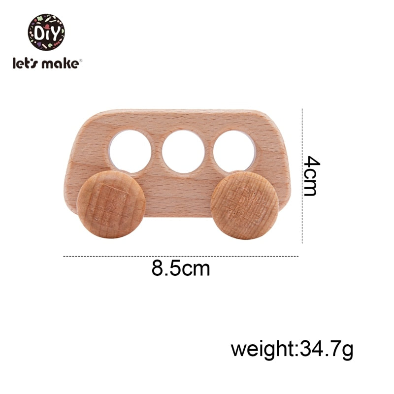 Let's Make Wooden Baby Toys 0 12 Month 1PC Toys For Babies Beech Car Hedgehog Elephant Educational Infants Developmental Newborn