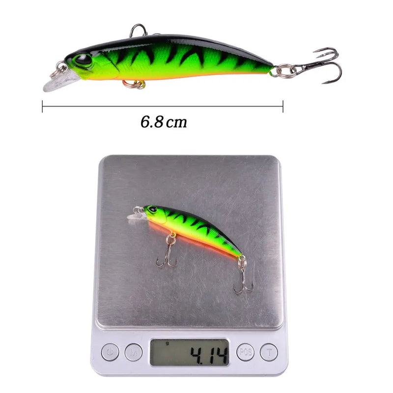 10pc Laser Slow Minnow Fishing Lure Set 4g 7cm Wobblers Crankbaits Isca Artificial Hard Bait Carp Fishing Lures Kit Pesca