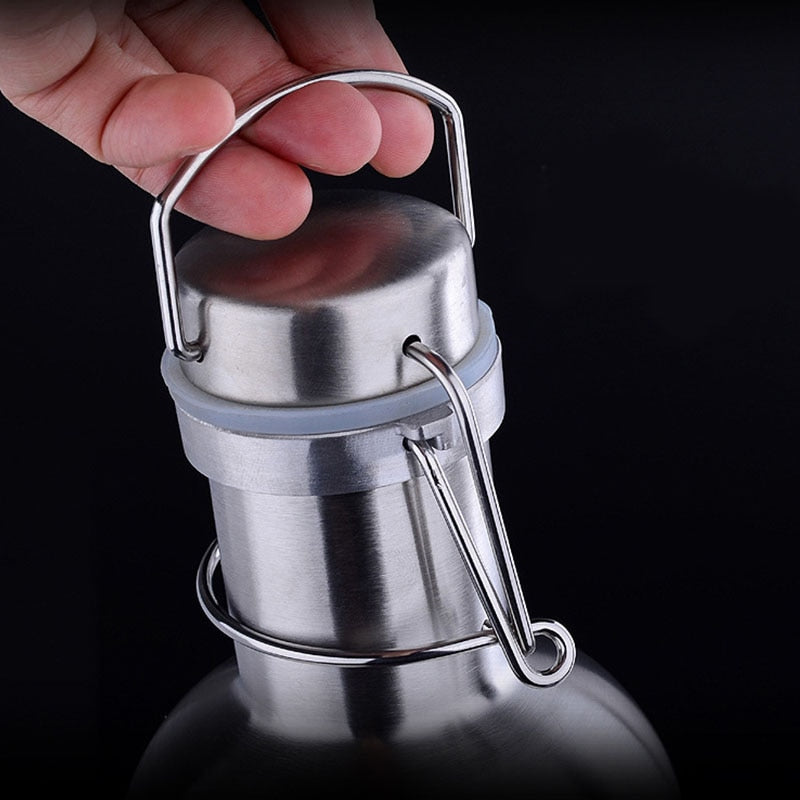 Premium 2L Stainless Steel Bottle Homebrew Beer Growler Secure Swing Top Big Capacity Beer Bottle For Outdoor growler cerveja