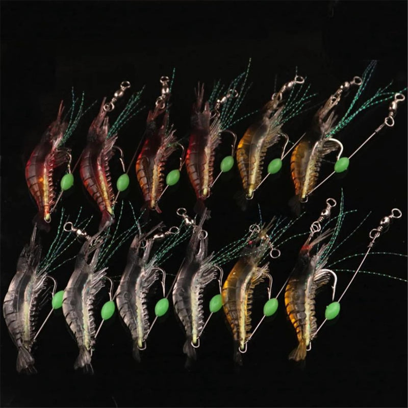 12pcs/lot Classic 9cm 6g Soft Fishing Lures Fake Shrimp Floating Soft  Bait Artificial Silicone Shrimp with Hook Fishing Tackle