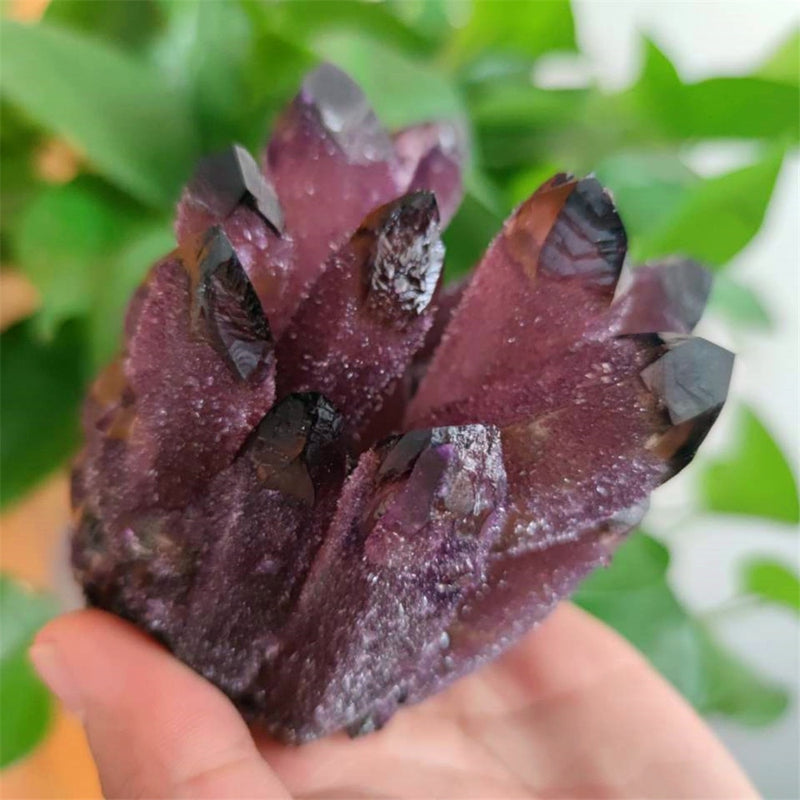 300-800g Natural purple ghost quartz crystal cluster healing crystals raw gemstone specimen for home&office decoration Synthetic