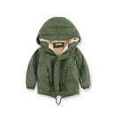 Boys Girls Winter Jacket Children Plus Velvet Thick Warm Coats Kids Fashion Zipper Outwears Autumn Hooded Windbreaker Clothing