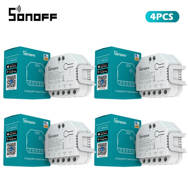 SONOFF DUAL R3 2 Gang Dual Relay Module DIY MINI Smart Switch Power Metering Smart Home Control via eWeLink Alexa Google Home