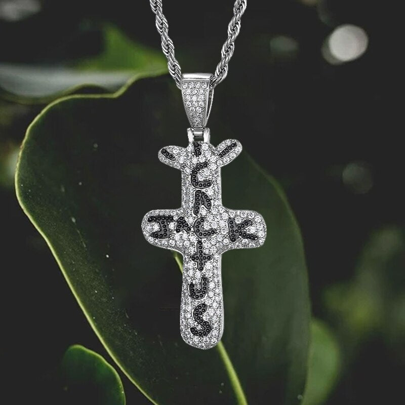 D&Z Cactus Jack Pendant &Necklace Iced Cubic Zircon Plated Gold Silver Color Hip Hop Jewelry For Men Women