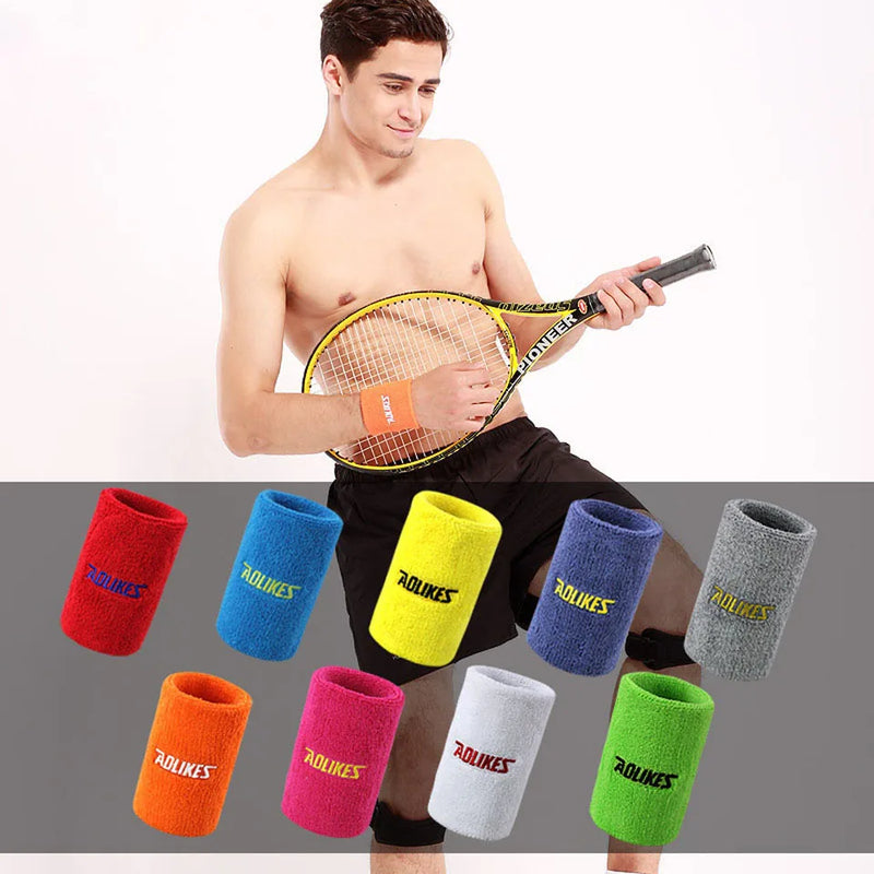 1PCS Gym Yoga Cotton Sweat Wristbands Sport Wrist Brace Support Sweatband For Tennis Badminton Running Wrist Band