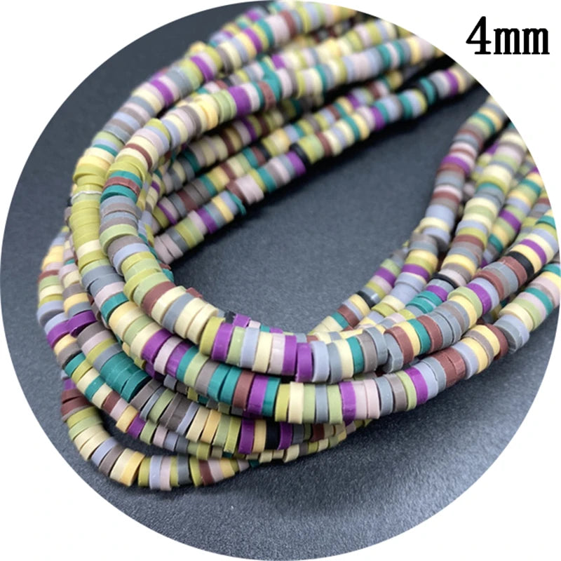400pcs/Lot 3/4/5/6mm 16inch Round Slice Clay Beads Spacer Beads Polymer Clay Beads For Jewelry Making DIY Handmade Accessories
