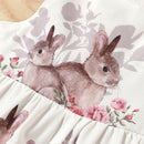 Citgeett Summer Easter 0-24M Infant Baby Girl Rabbit Floral Print Sleeveless Bows Straps Bodysuit Toddler Clothes