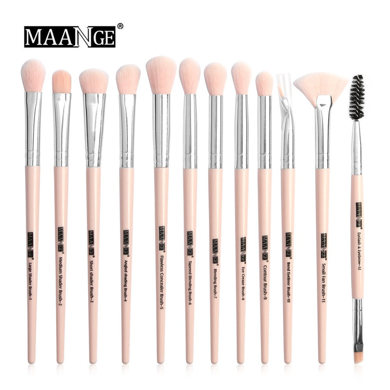 MAANGE Pro 12/20pcs Makeup Brushes Set with Bag Powder EyeShadow Blending Eyeliner Eyelash Lip Portable Brush Set For Make up