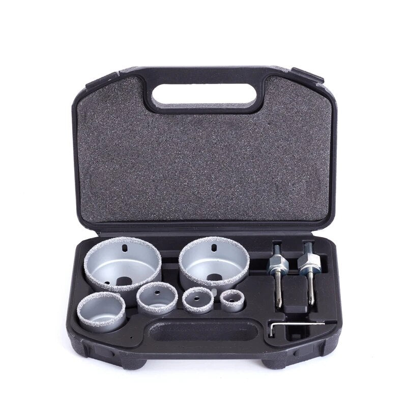 Free shipping 9pcs/set 22mm-73mm carbide alloy hole saw drill bit set tile marble glass ceramic hole cutter power tool drill bit