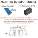 Y&H 600W Grid Solar Inverter MPPT Pure Sine Wave Micro Inversor 24V 36V BAT 11-32V PV Input AC120V/220V Solar Panel Home System