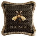 DUNXDECO Cushion Cover Decorative Pillow Case European Luxury Art Gold Yellow Bee Print Velvet Soft Coussin Sofa Chair Cushion