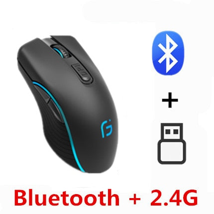 KuWFi Computer Mouse Bluetooth 4.0+2.4Ghz Mouse Wireless Dual Mode 2 In 1 2400DPI Ergonomic Portable Optical Mice for PC/Laptop