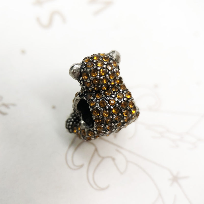 Beads Brown Teddy Bear 925 Sterling Silver Charm Europe Jewelry Cute Gift For Women &amp; Men