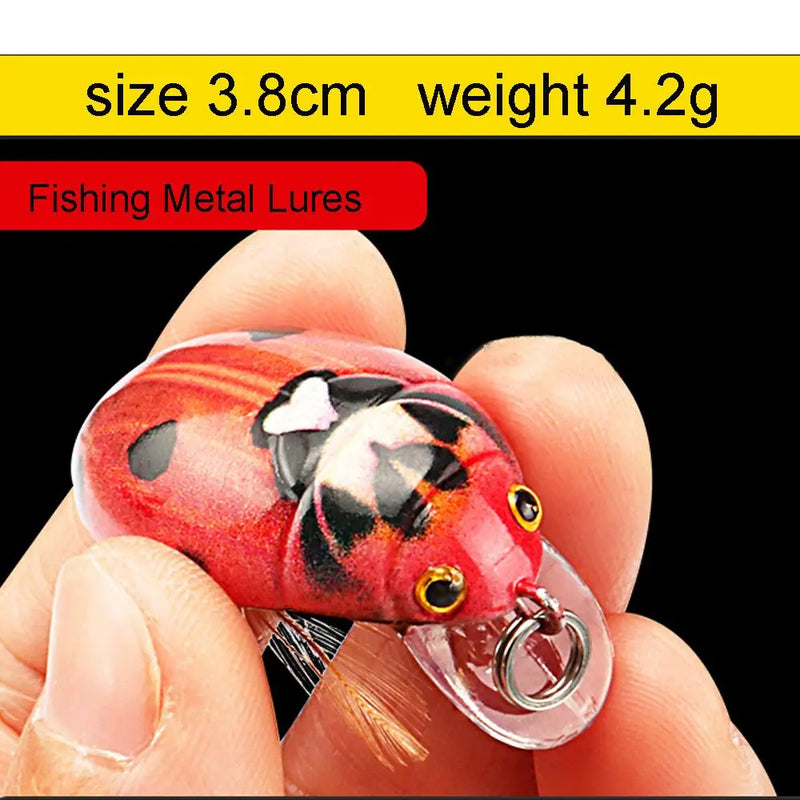 38mm/4.1g Fishing Tackle Cicada Bait Fishing Lure Insect Bug Lure Sea Beetle Crank Floating Wobbler For Bass Carp Fishing Tackle