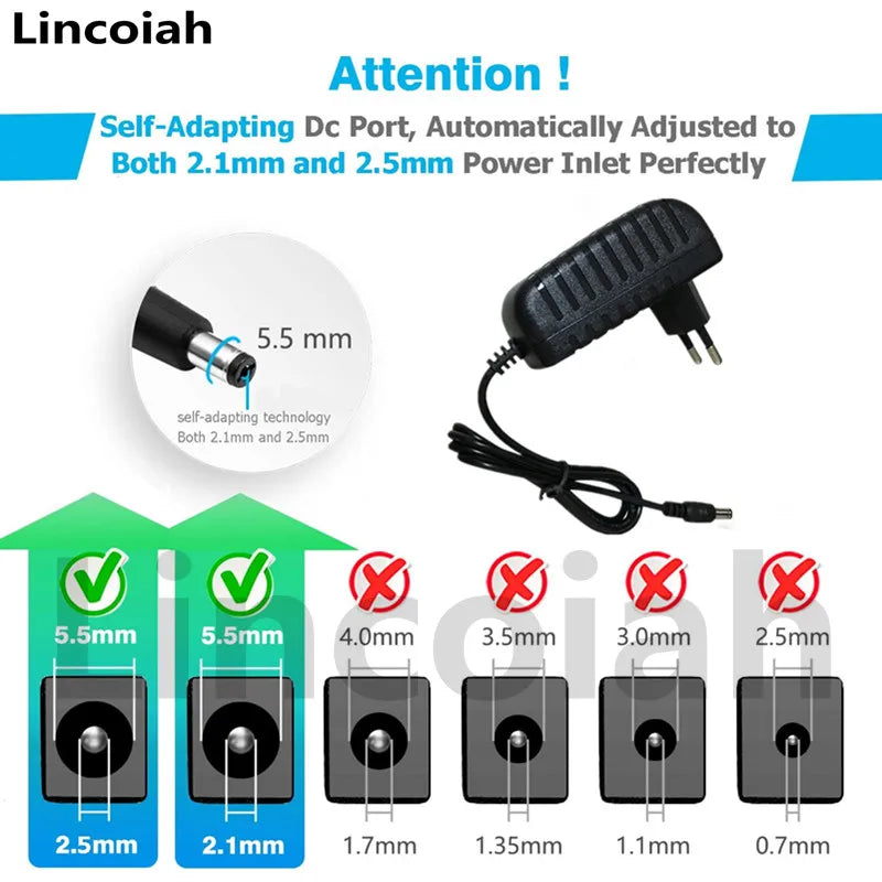 AC 100-240V to DC 12V 2A 2000ma 24W power adapter charger power supply 12 V Volt for neck back Massage Pillow foot massager