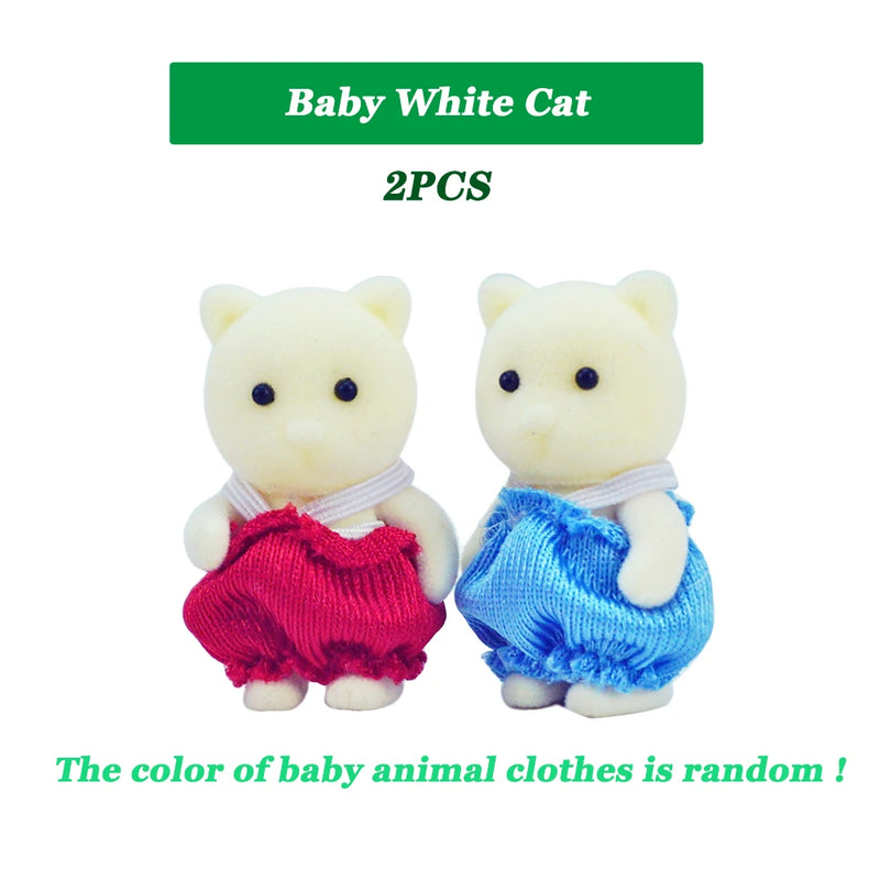 Easter Bunny Simulation Forest Animal Baby Toys Rabbit Family Dolls Dollhouse Figures Collectible Toy  4.5cm Furniture Set Gift