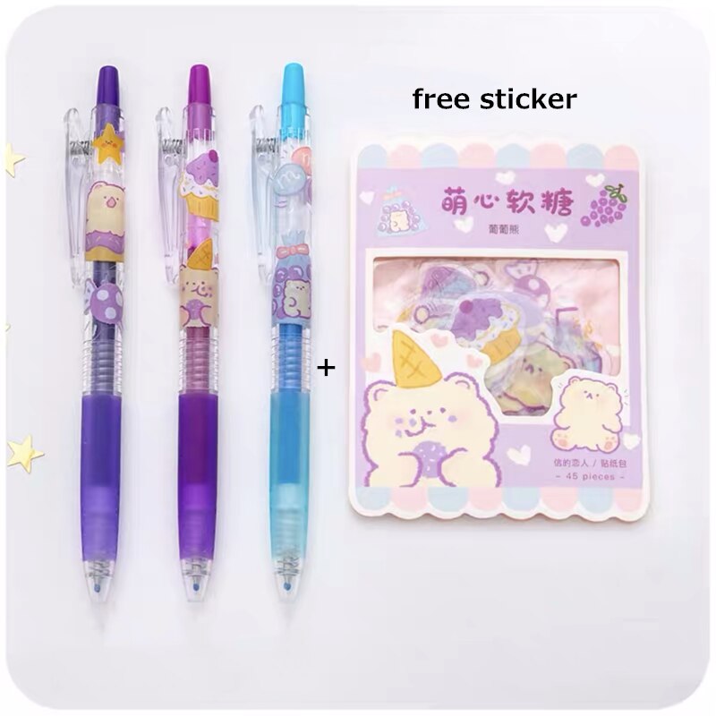 MINKYS 3pcs/lot Creative Candy Color Fruit Juice Pen Set DIY Graffiti Pen Art Drawing Marker Pen For Journal School Stationery