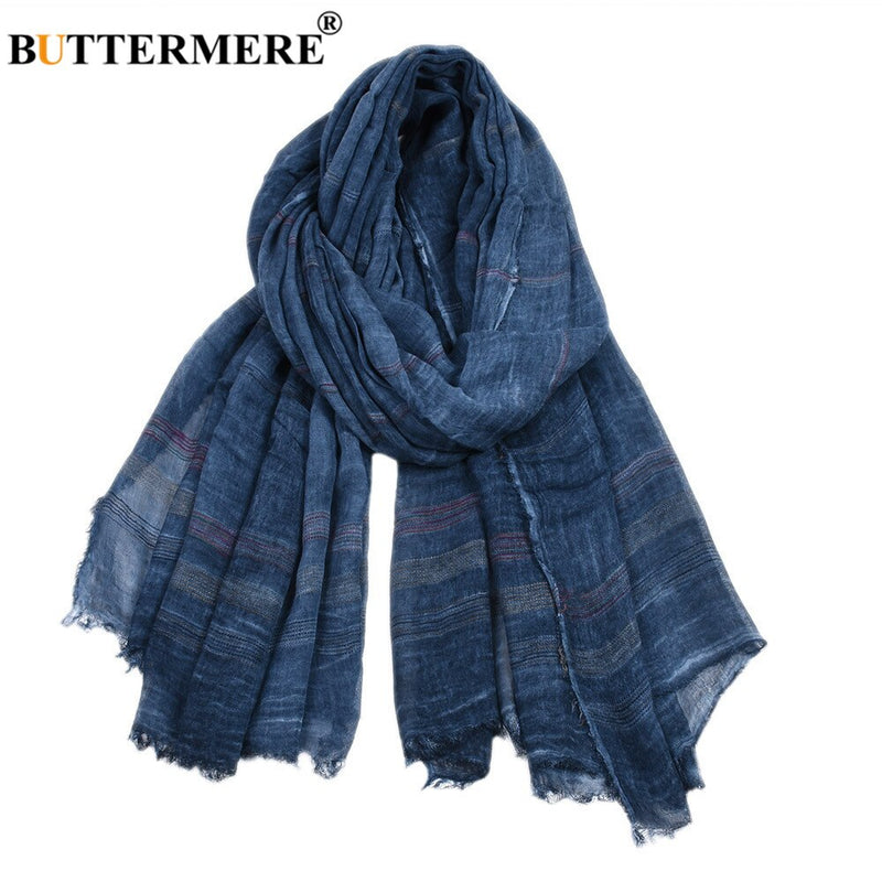 BUTTERMERE Men Scarves Autumn Winter Cotton Linen Scarf Men Khaki Black Navy Pink Khaki Warm Long Fashion Brand Mens Scarfs