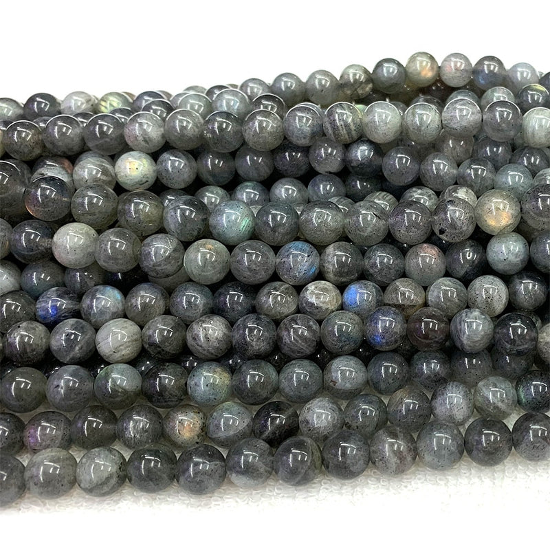 Natural Genuine Blue Labradorite Round Loose Stone Beads 3-18mm Fit Jewelry DIY Necklaces or Bracelets 15" 07464