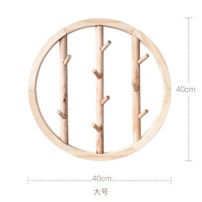 Wood Wall Hooks Decorative Clothes Hanging Hook Crochet Nordic Wooden Cloth Holder Organizer Hangers for Home Hotel Dorm Decor